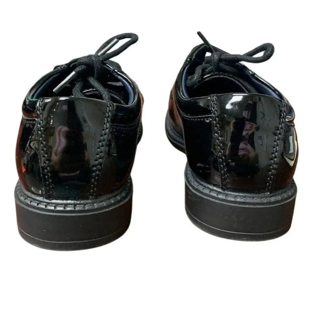 Bruno Marc Toddler Boys Size 10 Black Faux Leather Classic Oxfords Dress Shoes